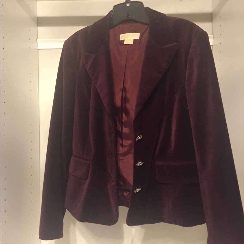 MICHAEL Michael Kors 3-button velvet blazer, sz 12